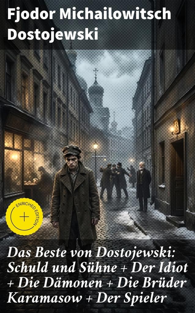 Das Beste von Dostojewski: Schuld und Sühne + Der Idiot + Die Dämonen + Die Brüder Karamasow + Der Spieler: Bereicherte Ausgabe. 5 Klassiker der russischen Literatur in einem Buch