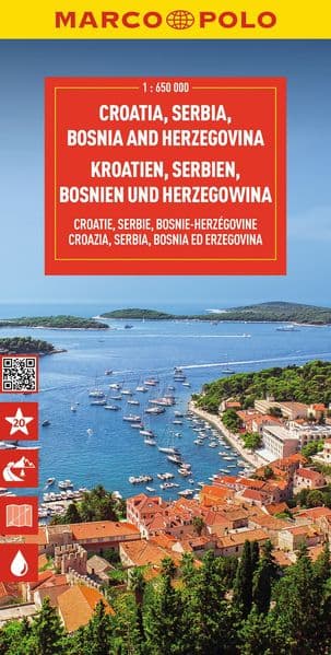 MARCO POLO Reisekarte Kroatien, Serbien, Bosnien und Herzegowina 1:650.000: Slowenien, Kosovo, Montenegro - Straßenkarte und Autokarte mit sehenswerten Strecken, Highlights und digitaler Erweiterung