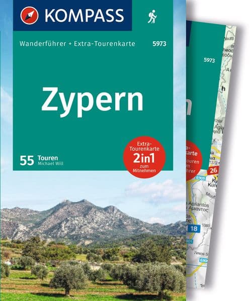 KOMPASS Wanderführer Zypern, 55 Touren mit Extra-Tourenkarte: GPS-Daten zum Download