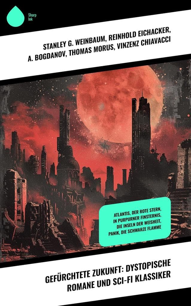 Gefürchtete Zukunft: Dystopische Romane und Sci-Fi Klassiker: Atlantis, Der rote Stern, In purpurner Finsternis, Die Inseln der Weisheit, Panik, Die Schwarze Flamme