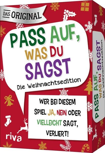 Pass auf, was du sagst - Die Weihnachtsedition: Wer bei diesem Spiel 'Ja', 'Nein' oder 'Vielleicht' sagt, verliert! | Das Original. Geschenk zu Nikolaus. Ab 6