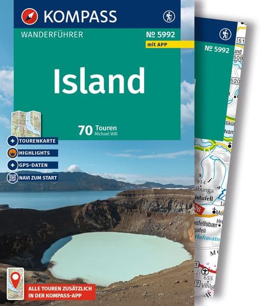 KOMPASS Wanderführer Island, 70 Touren mit Extra-Tourenkarte: mit Touren und GPS-Daten in der KOMPASS-App