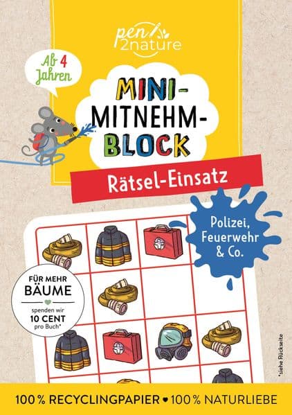 Mini-Mitnehm-Block Rätsel-Einsatz: Rätselspaß im Mini-Format für unterwegs I mit Polizei, Feuerwehr und Co. I Ab 4 Jahren