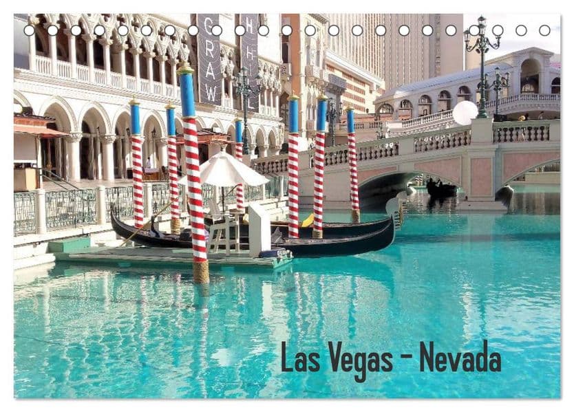 Las Vegas - Nevada (Tischkalender 2026 DIN A5 quer), CALVENDO Monatskalender: Las Vegas ist bei Tag und bei Nacht auf jeden Fall einen Besuch wert.