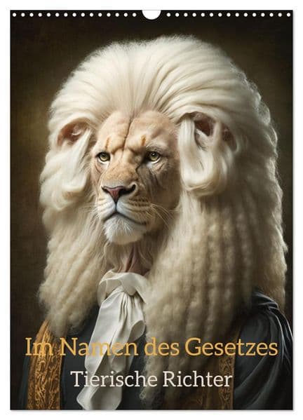 Im Namen des Gesetzes Tierische Richter (Wandkalender 2026 DIN A3 hoch), CALVENDO Monatskalender: Kreative Tierportraits in Richter outfits