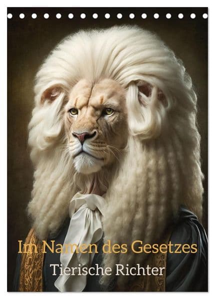 Im Namen des Gesetzes Tierische Richter (Tischkalender 2026 DIN A5 hoch), CALVENDO Monatskalender: Kreative Tierportraits in Richter outfits
