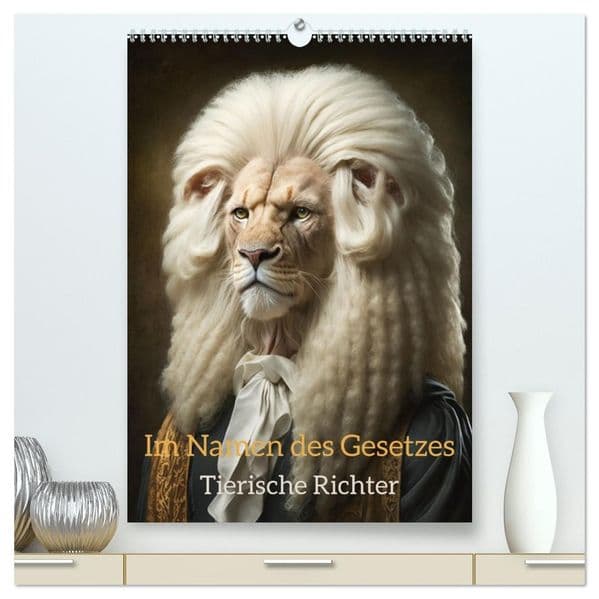 Im Namen des Gesetzes Tierische Richter (hochwertiger Premium Wandkalender 2026 DIN A2 hoch), Kunstdruck in Hochglanz: Kreative Tierportraits in Richter outfits