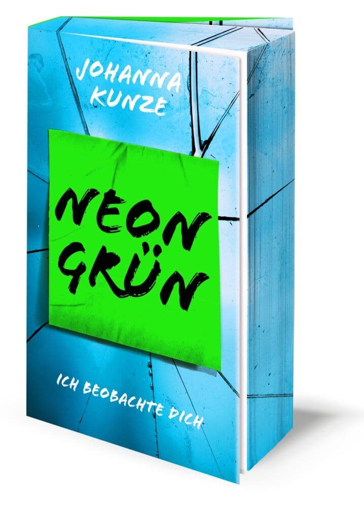 Neongrün: Ich beobachte dich | Mit wunderschönem Farbschnitt