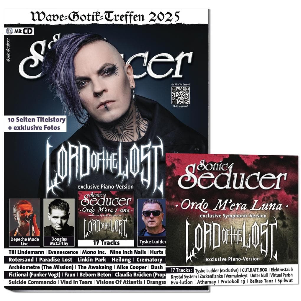 Sonic Seducer 07/08-2025: Sonic Seducer 07/08-2025 + CD: Lord Of The Lost "Opvs Noir (exkl. Song) + WGT + Nitzer Ebb + Till Lindemann + Evanescence + Mono Inc. + Nine Inch Nails + Feuerschwanz + Depeche Mode + Faun + Red Lorry Yellow Lorry + Paradise Lost