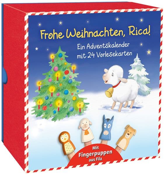 Frohe Weihnachten, Rica!: Ein Adventskalender für Kinder ab 3 Jahre - mit 24 Vorlesekarten und 4 Fingerpuppen