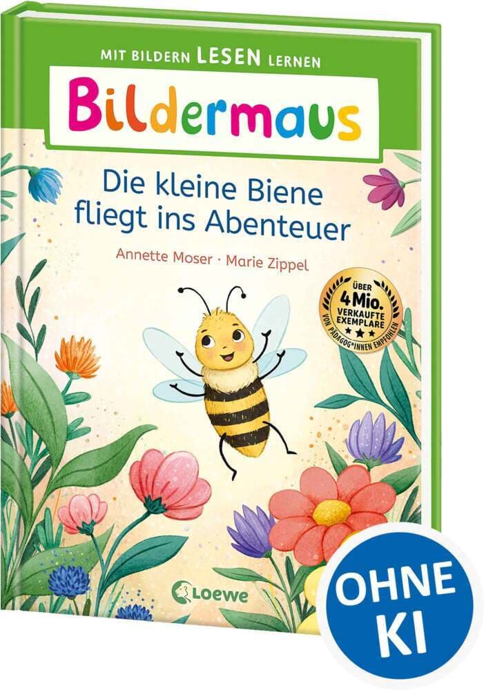 Bildermaus - Die kleine Biene fliegt ins Abenteuer: Mit Bildern lesen lernen - Ideal für die Vorschule und Leseanfänger ab 5 Jahren - Mit Leselernschrift ABeZeh