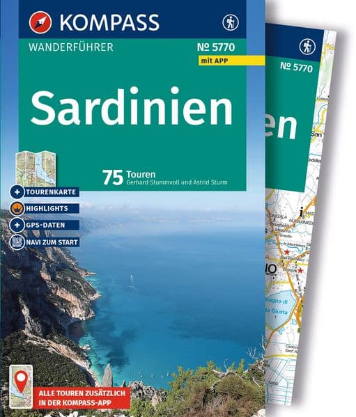KOMPASS Wanderführer Sardinien, 75 Touren mit Extra-Tourenkarte: mit Touren und GPS-Daten in der KOMPASS-App
