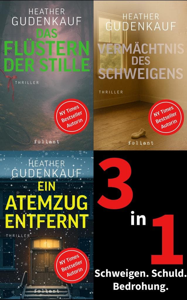 Heather Gudenkauf 3in1: Das Flüstern der Stille / Vermächtnis des Schweigens / Ein Atemzug entfernt: Drei Bestseller-Thriller über Geheimnisse, die tödlich enden können.