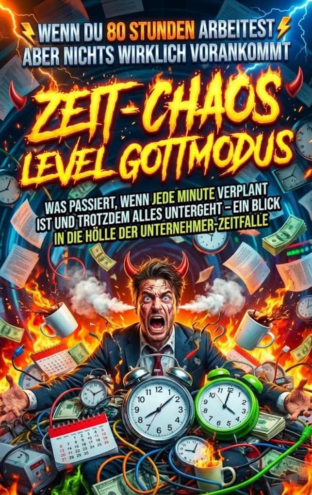Wenn Du 80 Stunden Arbeitest Aber Nichts Wirklich Vorankommt: Zeit-Chaos Level Gottmodus: Was Passiert, Wenn Jede Minute Verplant Ist Und Trotzdem Alles Untergeht - Ein Blick In Die Hölle Der Unternehmer-Zeitfalle