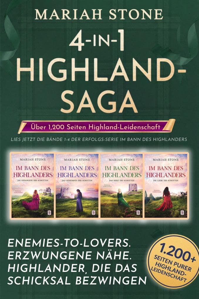 Im Bann des Highlanders - Das große 4-in-1 Bundle: Die Highland-Saga (Bände 1-4): Über 1.200 Seiten Zeitreise-Romantik zum Aktionspreis