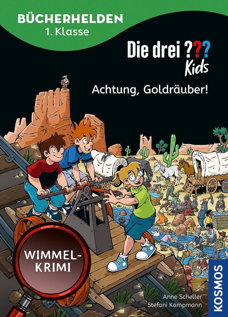 Die drei ??? Kids, Bücherhelden 1. Klasse, Achtung, Goldräuber!: Leicht lesen lernen - Wimmel-Krimi ab 6 Jahren mit Wimmelseiten zum Miträtseln, spannende Detektivabenteuer mit Justus, Peter und Bob.