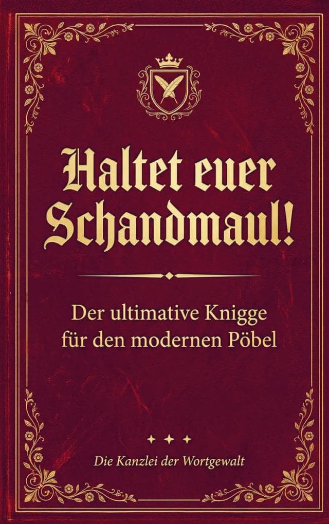 Haltet Euer Schandmaul! Der ultimative Knigge für den modernen Pöbel: Der ultimative Knigge für den modernen Pöbel