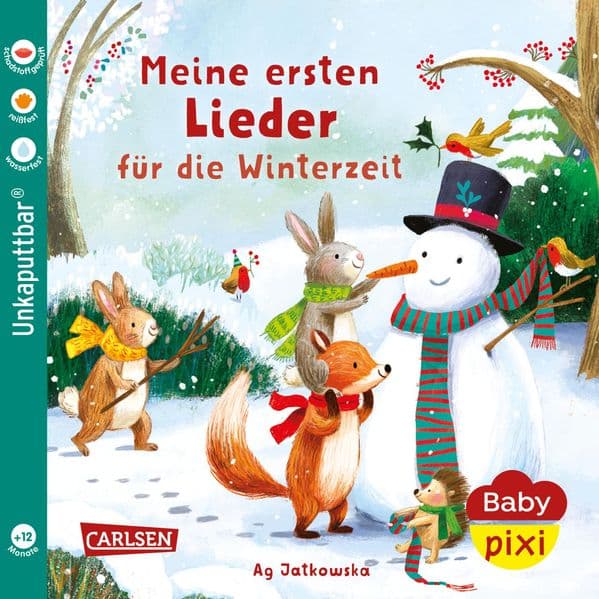 Baby Pixi (unkaputtbar) 180: Meine ersten Lieder für die Winterzeit: Unzerstörbares Baby-Buch ab 12 Monaten mit beliebten Liedern für den Winter und für Weihnachten