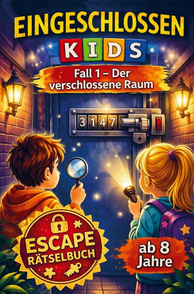 Eingeschlossen KIDS - Der verschlossene Raum (Fall 1): Escape-Rätselbuch für Kinder ab 8 Jahren - Spannendes Detektiv-Abenteuer mit Logikrätseln, Knobeln und Code knacken | Das ideale Geschenk