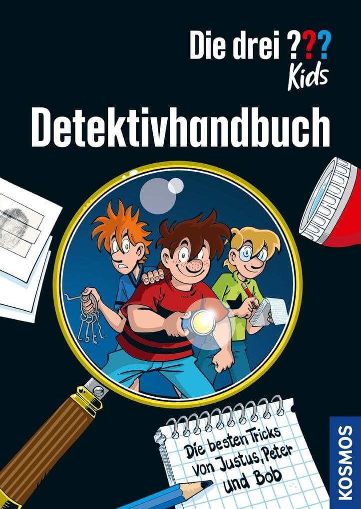 Die drei ??? Kids, Detektivhandbuch (drei Fragezeichen Kids): Die besten Tricks von Justus, Peter und Bob - ein Krimi-Mitmachbuch mit Detektivwissen, Tipps und Anleitungen für eigene Ermittlungen