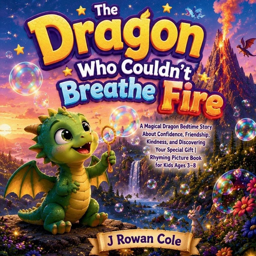 The Dragon Who Couldn't Breathe Fire A Magical Dragon Bedtime Story About Confidence, Friendship, Kindness, and Discovering Your Special Gift | Rhyming Picture Book for Kids Ages 3-8