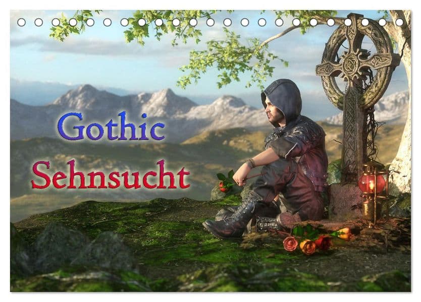 Gothic Sehnsucht (Tischkalender 2027 DIN A5 quer), CALVENDO Monatskalender: Tief verträumte Sehnsucht nach Romantik im Gothicbereich wird hier gestillt.