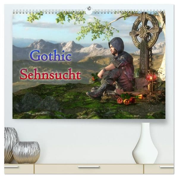 Gothic Sehnsucht (hochwertiger Premium Wandkalender 2027 DIN A2 quer), Kunstdruck in Hochglanz: Tief verträumte Sehnsucht nach Romantik im Gothicbereich wird hier gestillt.