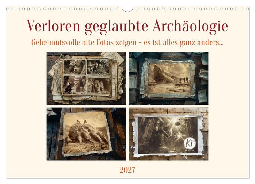 Verloren geglaubte Archäologie (Wandkalender 2027 DIN A3 quer), CALVENDO Monatskalender: Unbekannte Zivilisationen? Sepia-Schnappschüsse aus der Geschichte