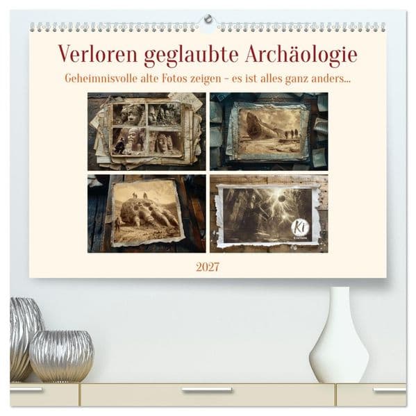 Verloren geglaubte Archäologie (hochwertiger Premium Wandkalender 2027 DIN A2 quer), Kunstdruck in Hochglanz: Unbekannte Zivilisationen? Sepia-Schnappschüsse aus der Geschichte