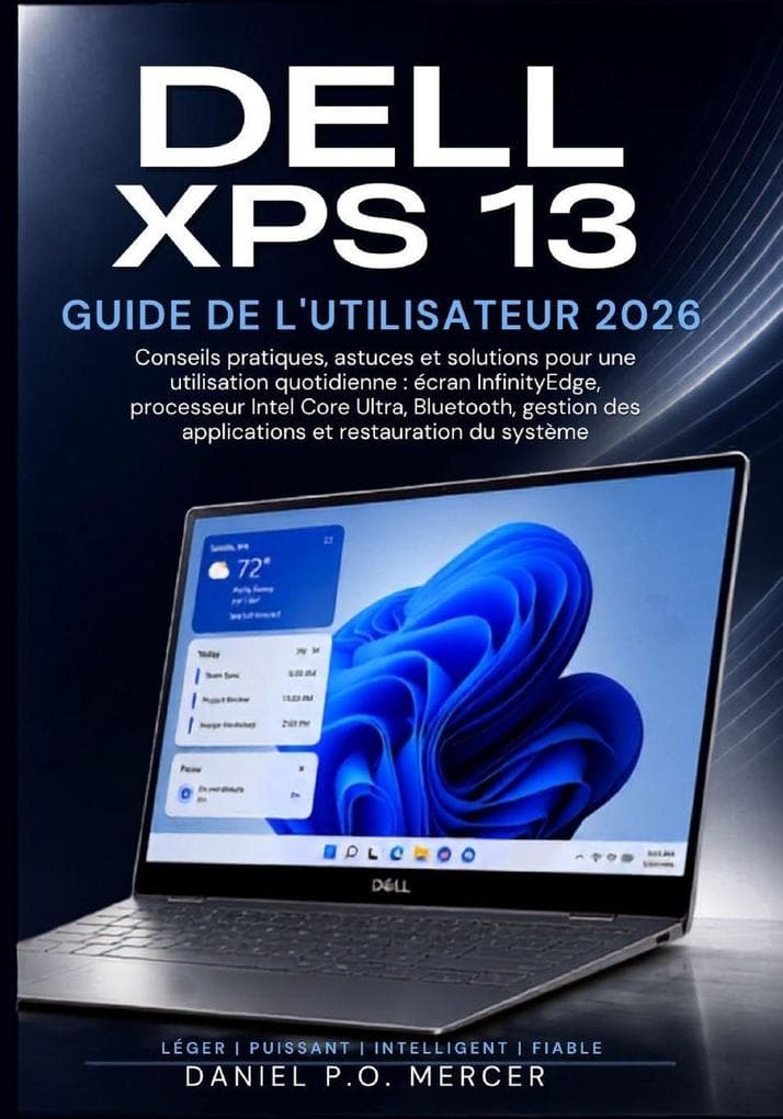 Guide Utilisateur Du Dell XPS 13 2026: Conseils pratiques, raccourcis et solutions pour la possession quotidienne couvrant l'écran InfinityEdge, Intel Core Ultra, Bluetooth, gestion d'applications et récupération système