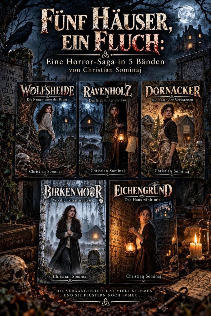 Fünf Häuser, ein Fluch:Eine Horror-Saga in 5 Bänden von Christian Sominaj