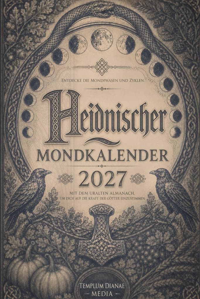 Heidnischer Mondkalender 2027: Entdecke die Mondphasen und zyklen mit dem uralten Almanach, um dich auf die Kraft der Götter einzustimmen