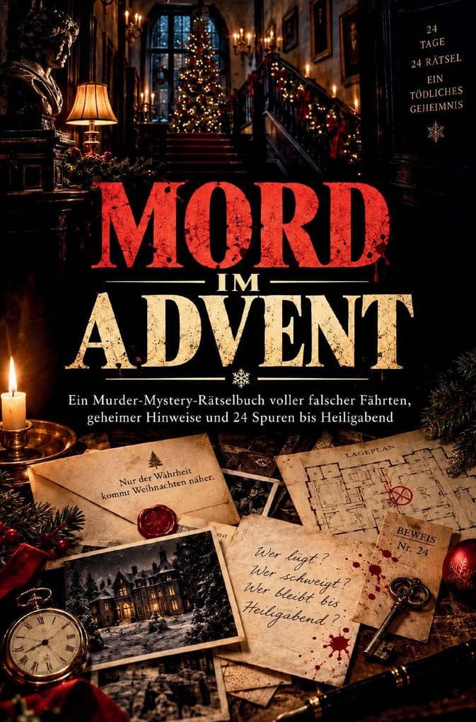 Mord im Advent: Ein Murder-Mystery-Rätselbuch voller falscher Fährten, geheimer Hinweise und 24 Spuren bis Heiligabend