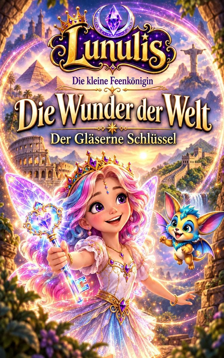 Lunulis: Die kleine Feenkönigin, die Lunulis und die Wunder der Welt - Der Gläserne Schlüssel: Sieben Splitter, eine Reise um die Welt und ein Wettlauf gegen die Zeit * Fantasy für Kinder ab 6 Jahren