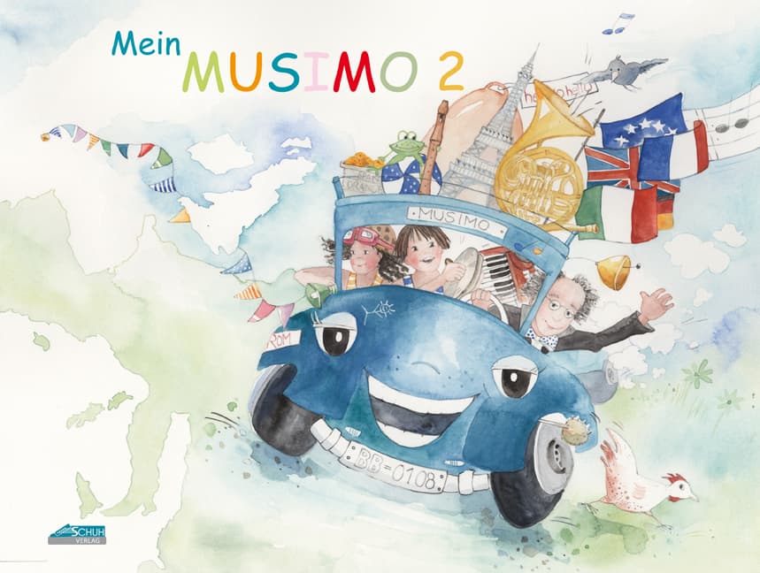 Mein MUSIMO - Schülerheft 2: Mit dem MUSIMO unterwegs durch Europa, ein Kinderheft für das zweite Musikjahr zum Schmökern, Nachschlagen und Gestalten.