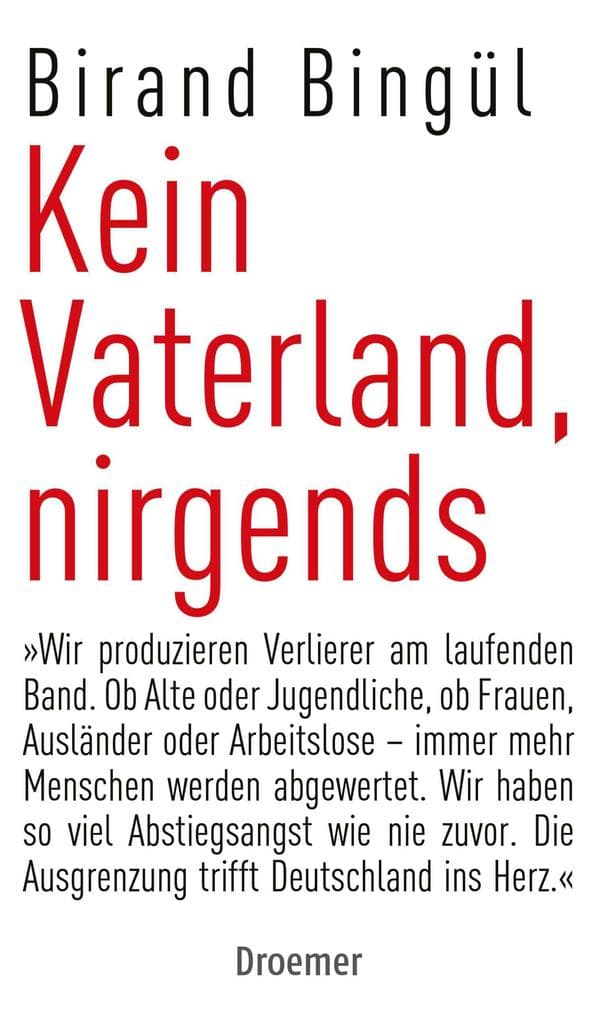 Kein Vaterland, nirgends: Wir produzieren Verlierer am laufenden Band. Ob Alte oder Jugendliche, ob Frauen, Ausländer oder Arbeitslose - immer mehr Menschen werden abgewertet. Wir haben soviel Abstiegsangst wie nie zuvor. Die Ausgrenzung trifft Deutschland ins Herz.