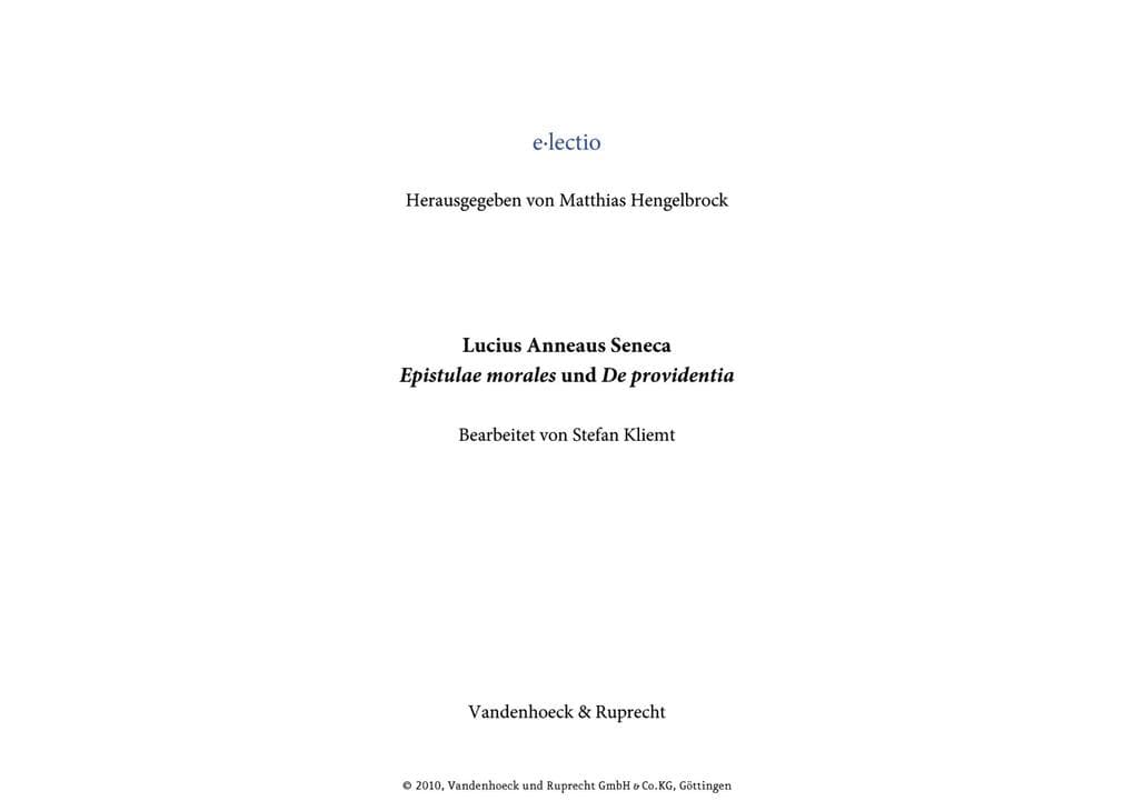 Seneca, Epistulae morales