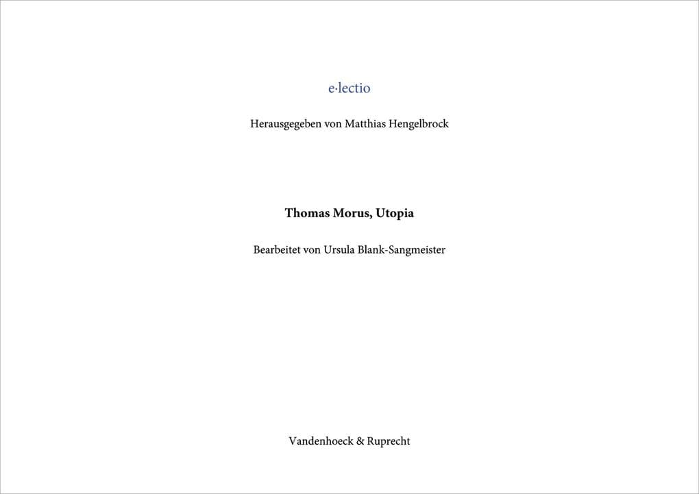 Thomas Morus, Utopia