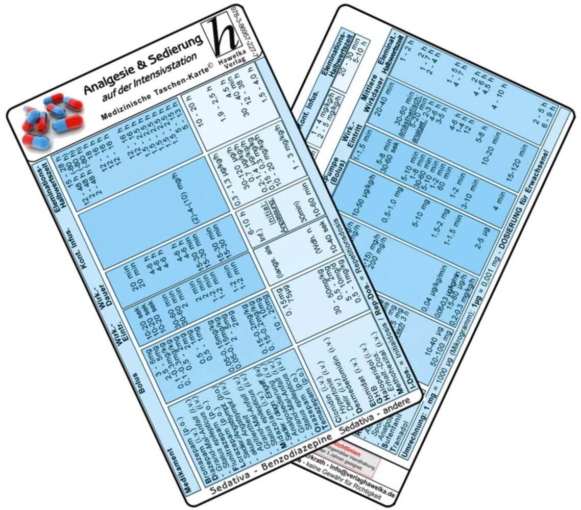 Analgesie & Sedierung auf der Intensivstation - Medizinische Taschen-Karte