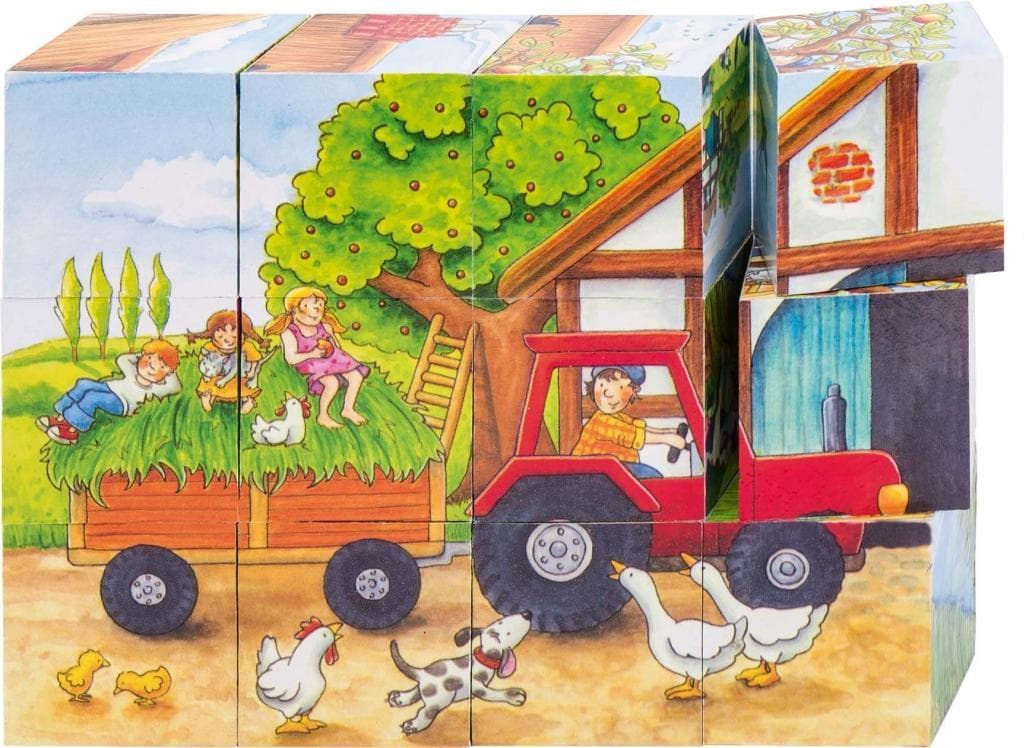 Würfelpuzzle Jahreszeiten Bauernhof