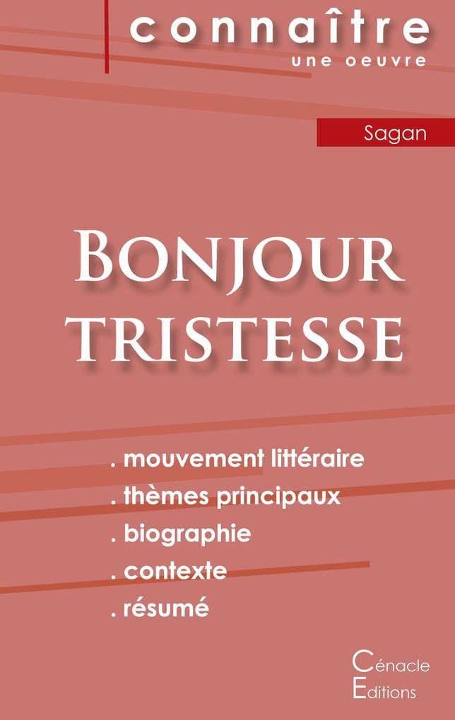 Fiche de lecture Bonjour tristesse de Françoise Sagan (Analyse littéraire de référence et résumé complet)