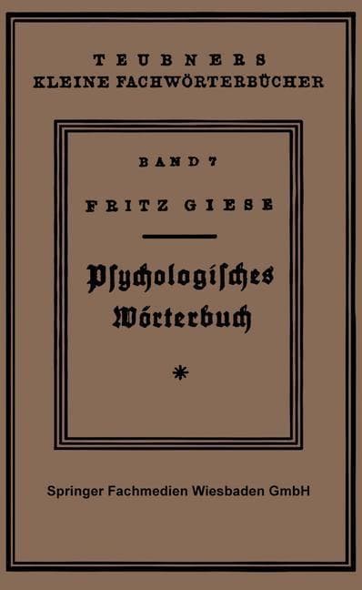 Psÿchologisches Wörterbuch