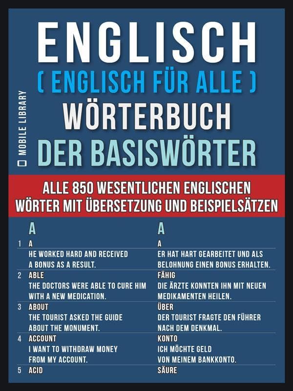 Englisch ( Englisch für Alle ) Wörterbuch der Basiswörter