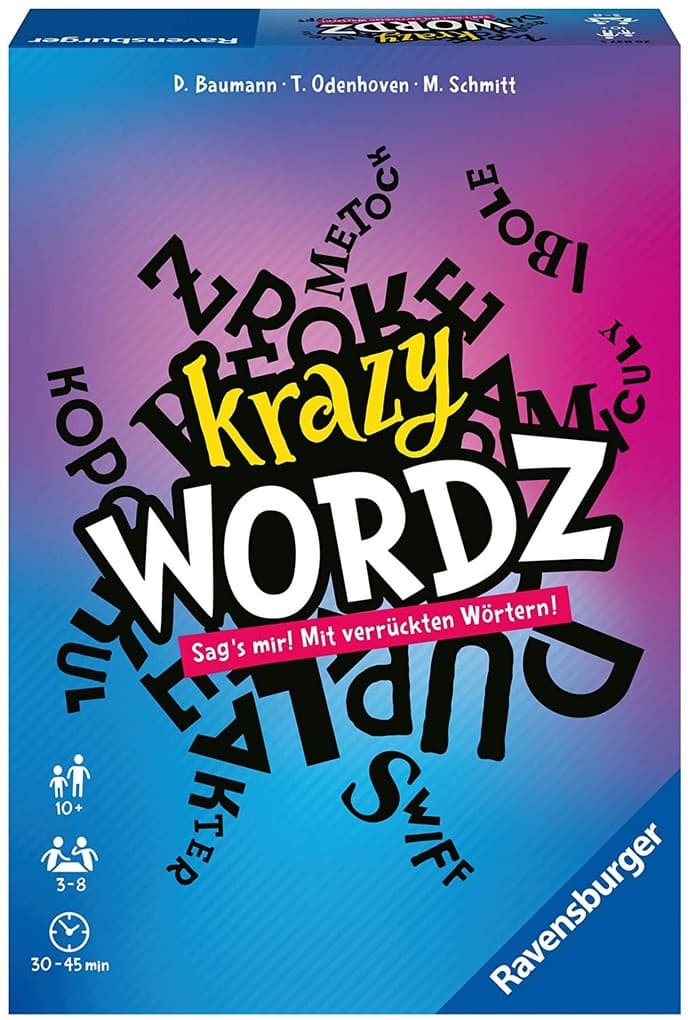Ravensburger 26837 - Krazy Wordz - Gesellschaftsspiel für die ganze Familie, Spiel für Erwachsene und Kinder ab 10 Jahren, Partyspiel für 3-8 Spieler - mit 240 Spielkarten