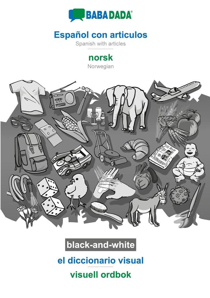 Español con articulos - norsk (bokmål), el diccionario visual, BW