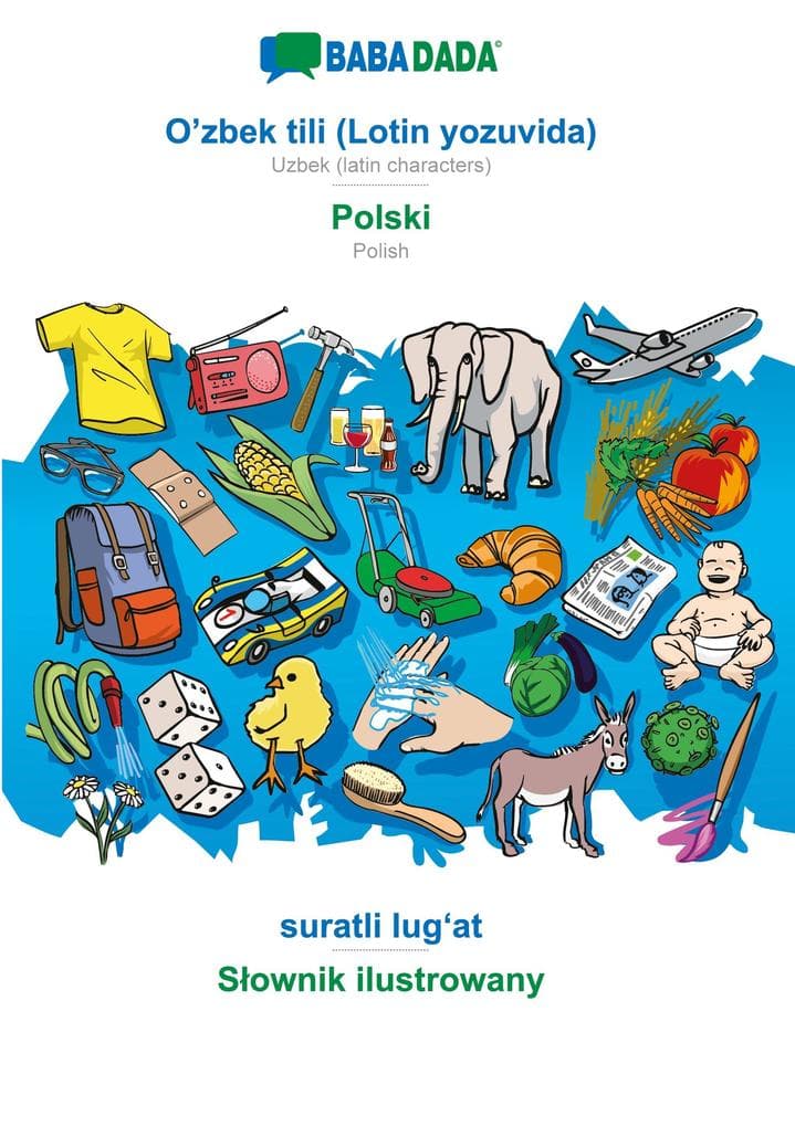 O'zbek tili (Lotin yozuvida) - Polski, suratli lugat, BW