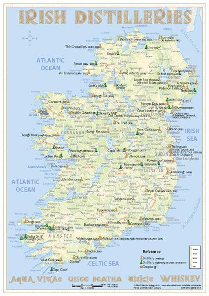 Whiskey Distilleries Ireland - Tasting Map