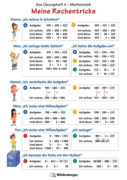 Das Übungsheft Mathematik 4 - Überarbeitete Neuauflage - Poster Meine Rechentricks