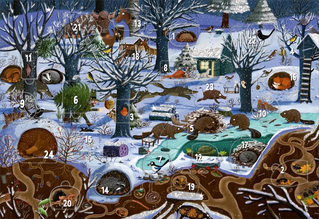 Adventskalender - Winter im Wald | Wandkalender