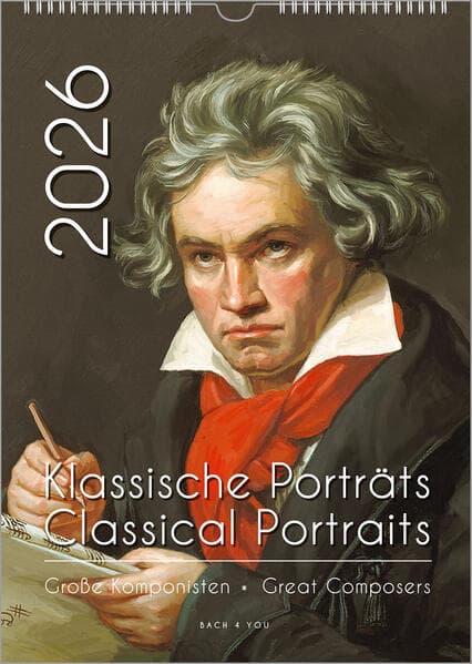 Komponisten-Kalender, ein Musik-Kalender 2026, DIN A4